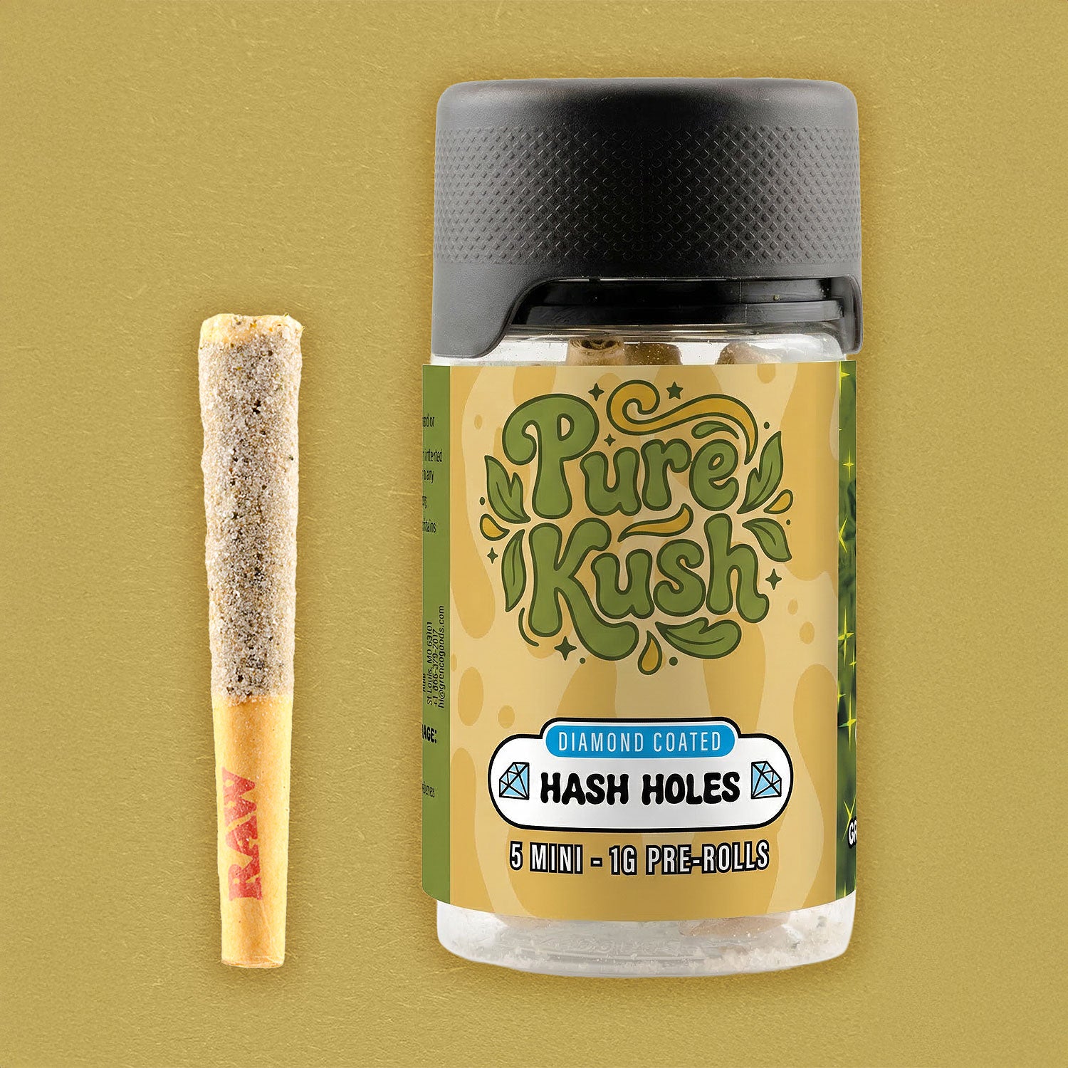 Pure Kush diamond hash hole pre-roll standing