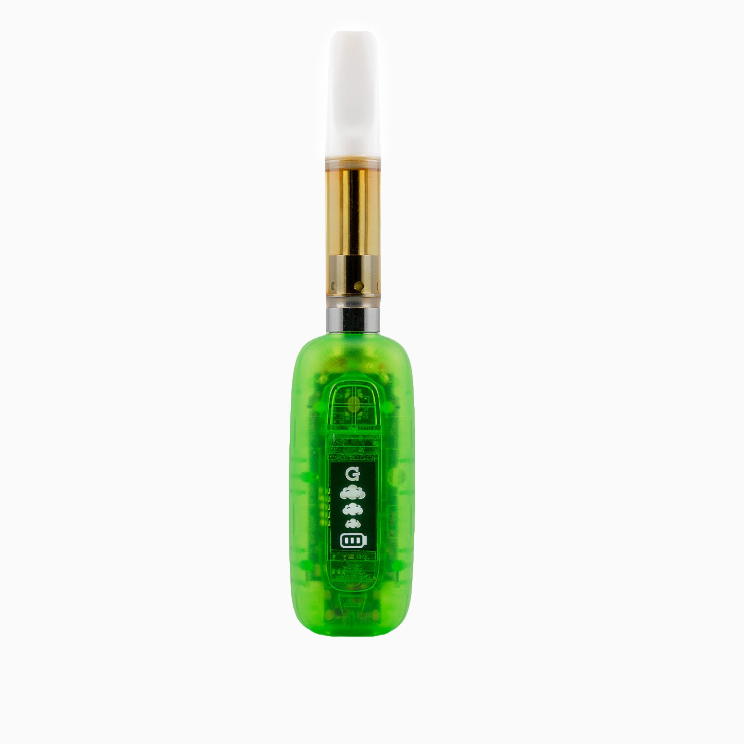 G Pen 510 Original neon green translucent battery angle view