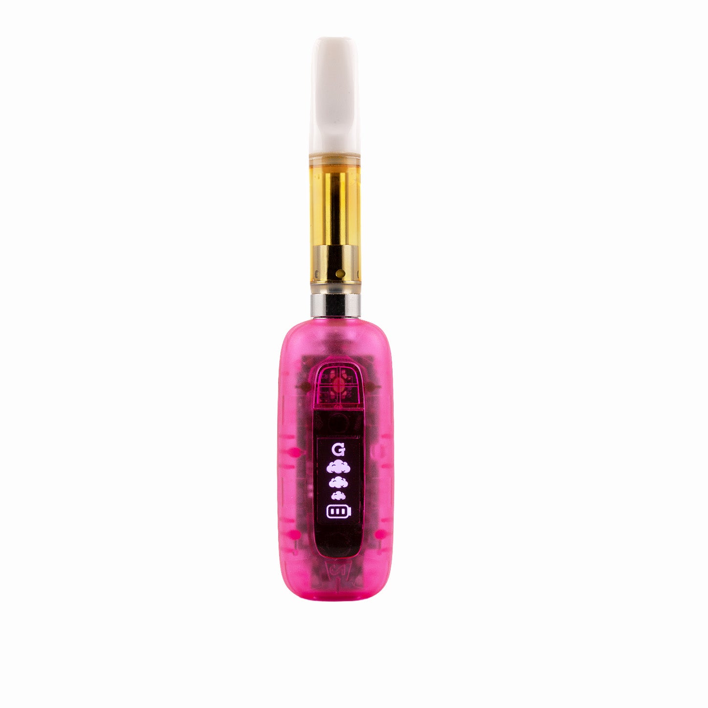 G Pen 510 Original pink translucent battery angle view