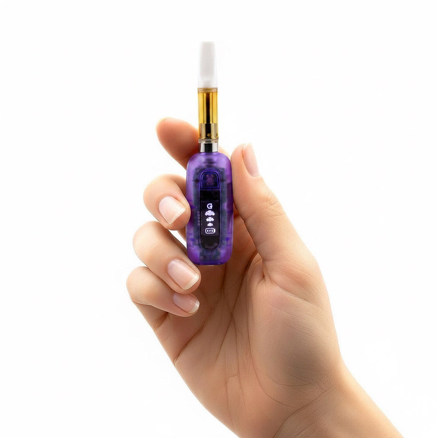 G Pen 510 Original purple translucent battery side view